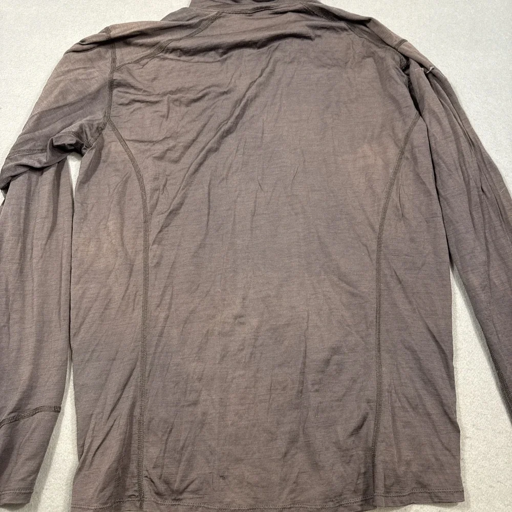 North Face Shirt Men L GRY 1/4 THUMBHOLES Performance Activewear Hiking REPAIR